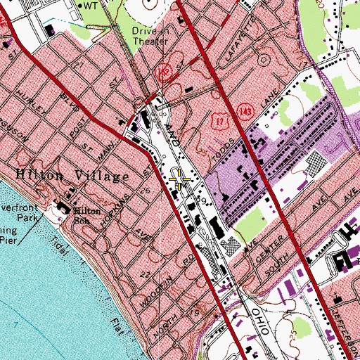 Topographic Map of Hilton Village Mobile Home Park, VA
