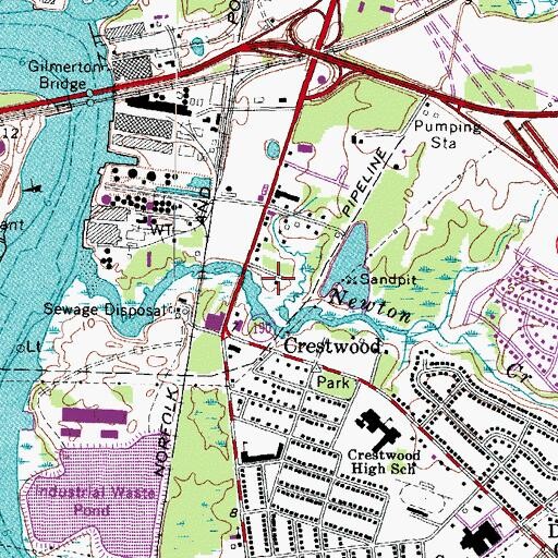 Topographic Map of McMilan Mobile Home Park, VA