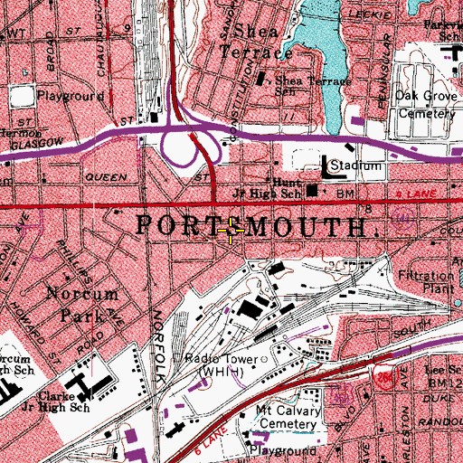 Topographic Map of Bethel Temple Church, VA