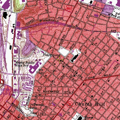 Topographic Map of Bethlehem Baptist Church, VA