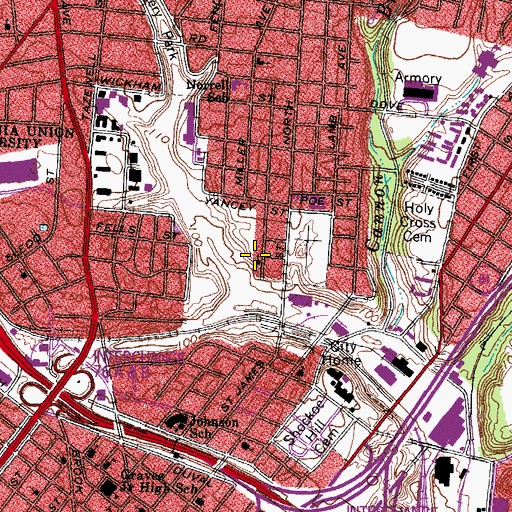 Topographic Map of Bible Way Church Worldwide, VA