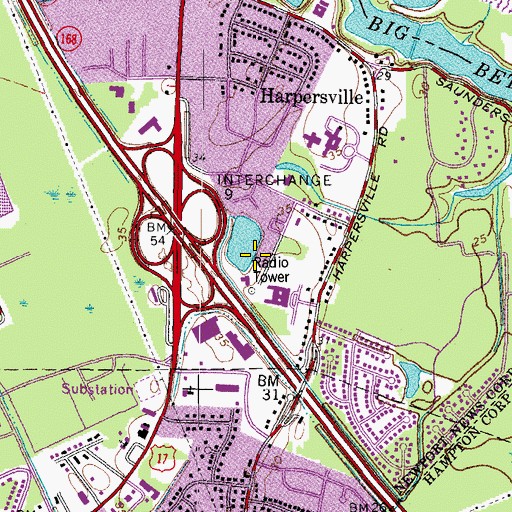 Topographic Map of Bible Way Fellowship Church, VA