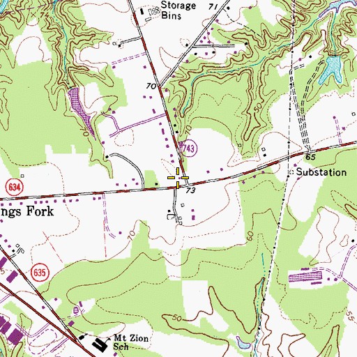 Topographic Map of Open Door Church of Suffolk, VA