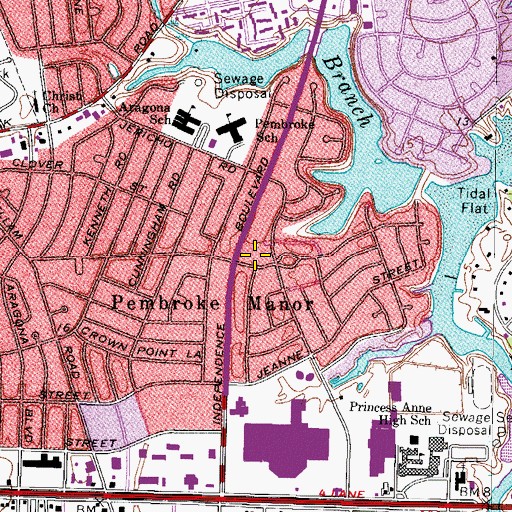 Topographic Map of Pembroke Manor United Church of Christ, VA