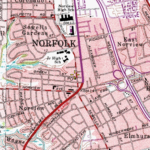 Topographic Map of Pentecost Church of Faith, VA
