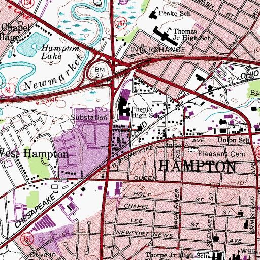 Topographic Map of Philippi Missionary Church, VA