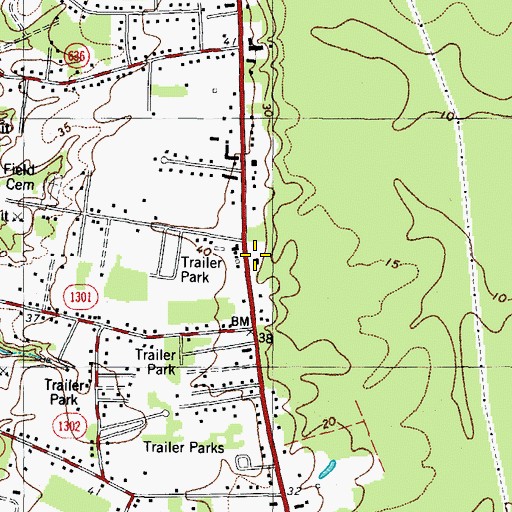 Topographic Map of Rock Church, VA