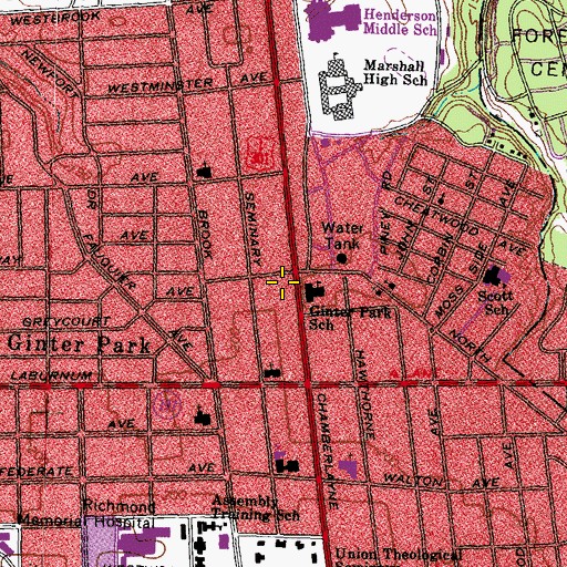 Topographic Map of Saint Cyprian Carthage Orthodox Church in America, VA