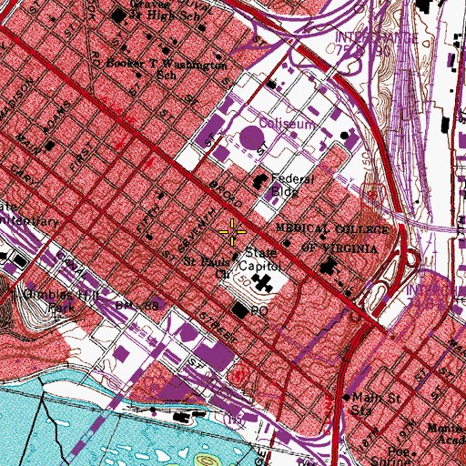 Topographic Map of Saint Peters Catholic Church, VA