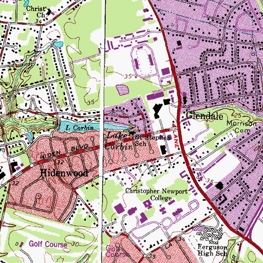 Topographic Map of Saint Stephen's Episcopal Church, VA