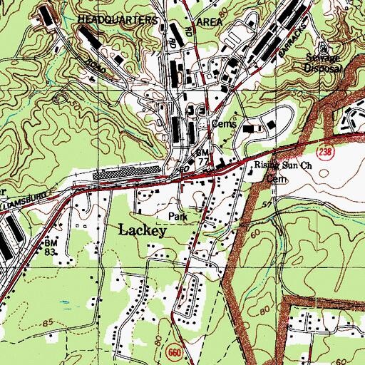 Topographic Map of Saint Stevens Calvary Pentecostal Church, VA