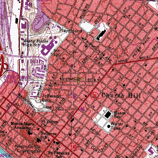 Topographic Map of Seventh Day Praise and Worship Church, VA