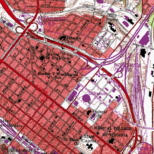 Topographic Map of Third Street Bethel Church, VA