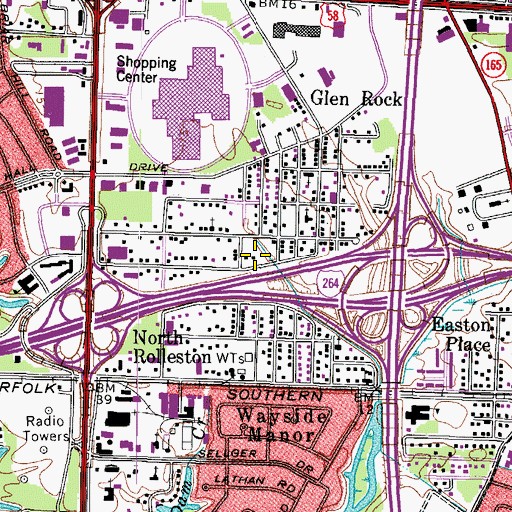 Topographic Map of Tidewater Gospel Chapel, VA