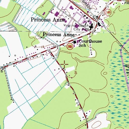 Topographic Map of Tidewater United Church of Christ, VA