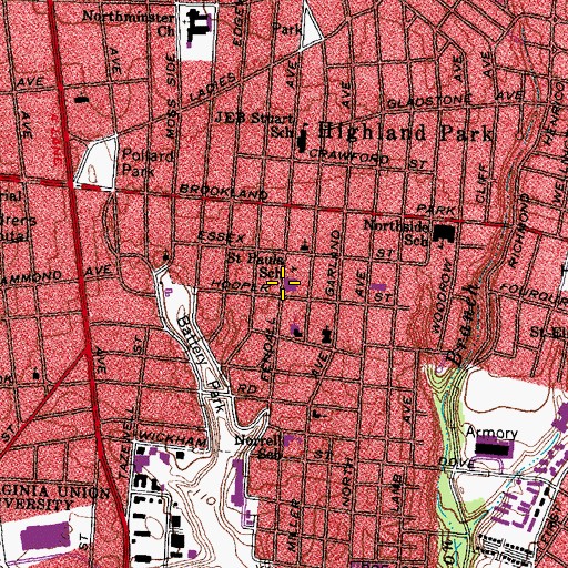 Topographic Map of Trinity Baptist Church, VA