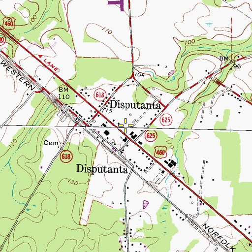 Topographic Map of Trinity United Methodist Church, VA