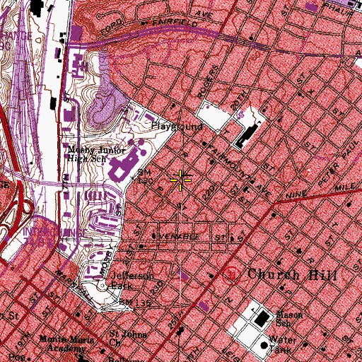 Topographic Map of Unity Sanctuary Church of the Lord Jesus Christ, VA