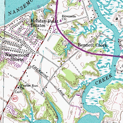 Topographic Map of Virginia Korean United Methodist Church, VA