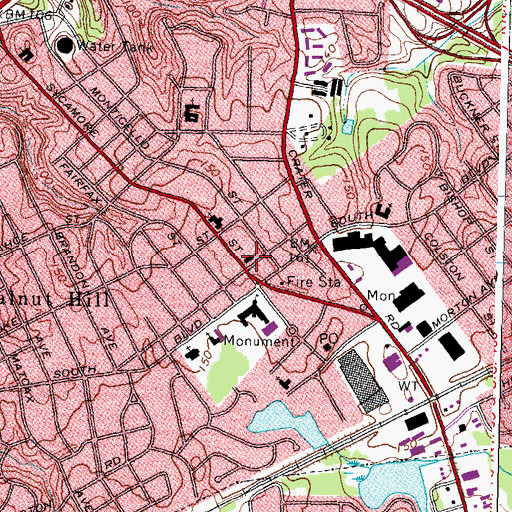 Topographic Map of Appomattox Regional Library System Rohoic Library, VA