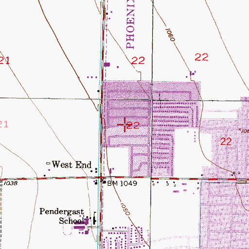 Topographic Map of Westbriar, AZ