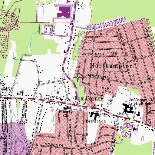 Topographic Map of City of Hampton Public Library Northampton Branch, VA
