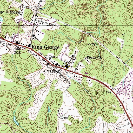 Topographic Map of Lewis Egerton Smoot Memorial Library, VA