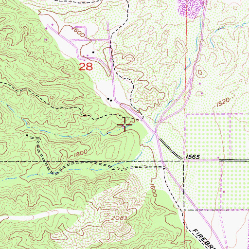 Topographic Map of Bishop Canyon, CA