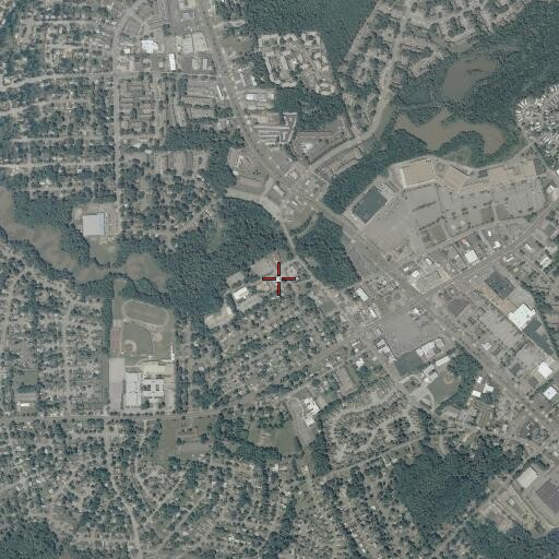 Aerial/Satellite Image of Newport News City Public Library System Virgil I Grissom Library, VA