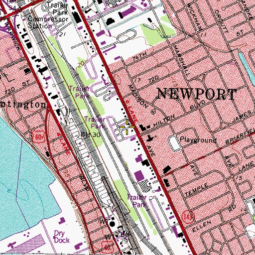Topographic Map of Parkview Mobile Home Court, VA