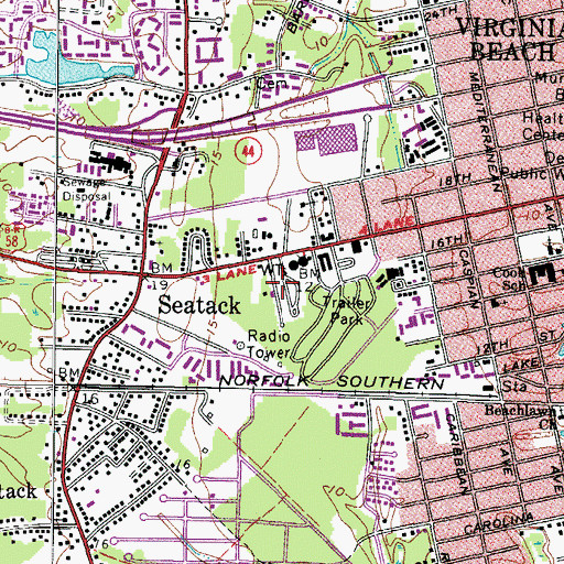 Topographic Map of Triangle Trailer Courts, VA