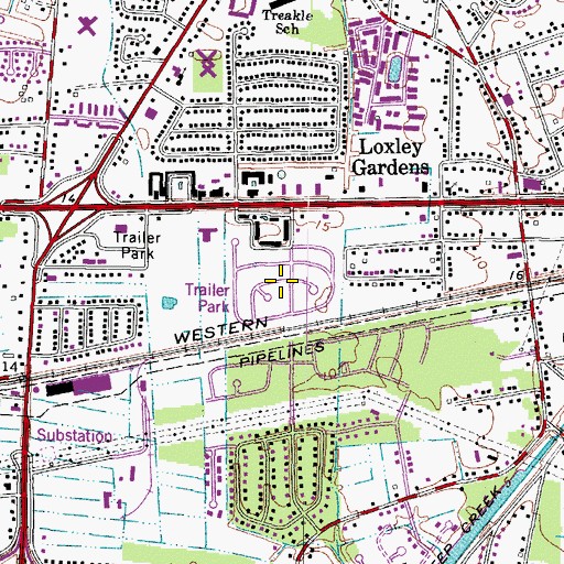 Topographic Map of Woodshire Mobile Home Park, VA