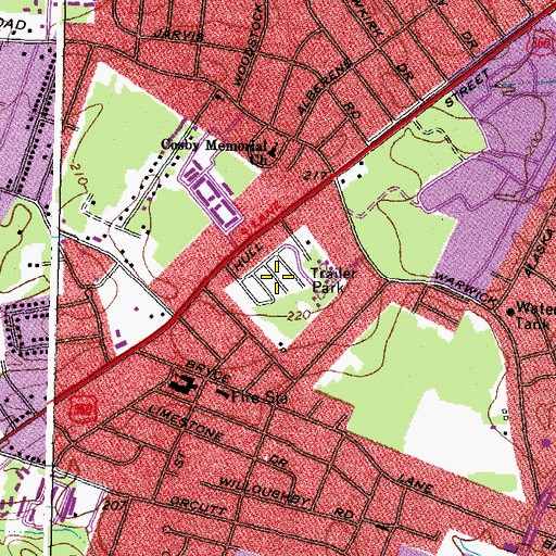 Topographic Map of Worsham Trailer Park, VA