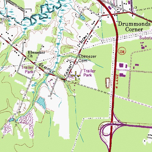 Topographic Map of Yates Mobile Home Park, VA