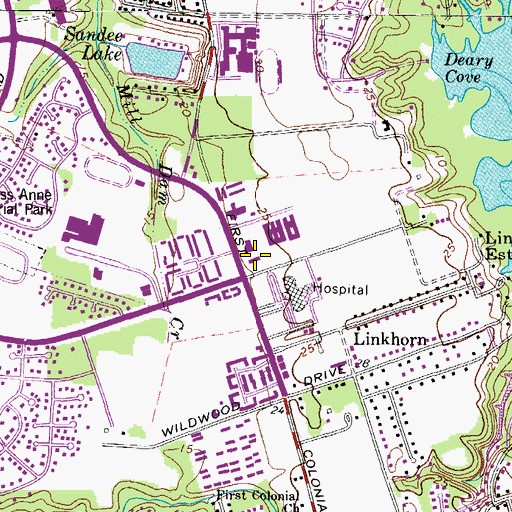 Topographic Map of Virginia Beach Psychiatric Center, VA