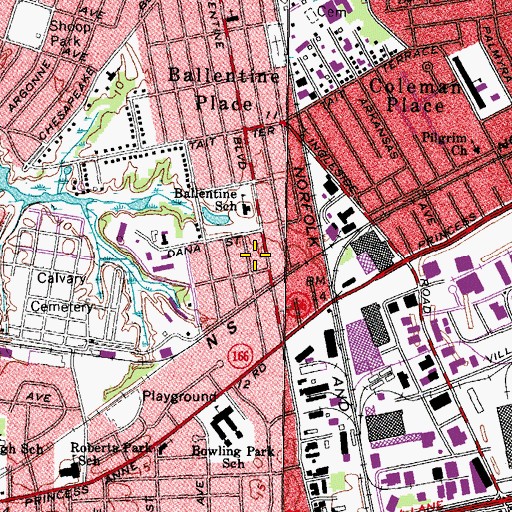 Topographic Map of Ballentine Manor Assisted Living Facility, VA