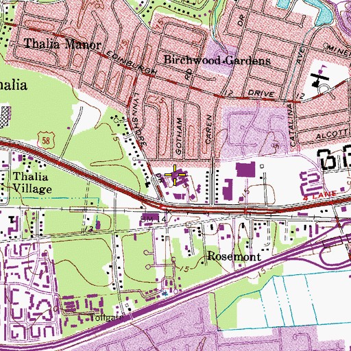 Topographic Map of Beacon Shores Nursing and Rehabilitation Center, VA