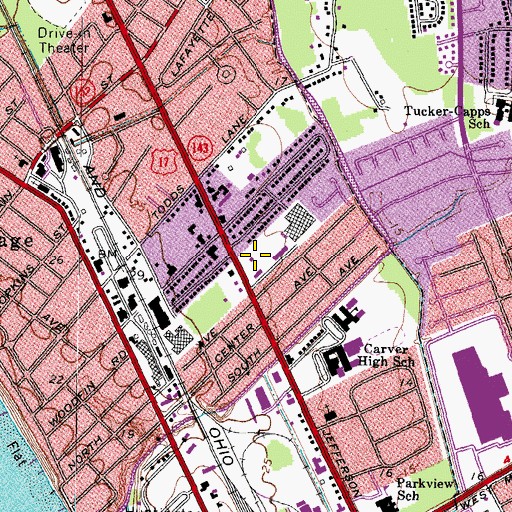 Topographic Map of Because We Care Assisted Living Facility, VA