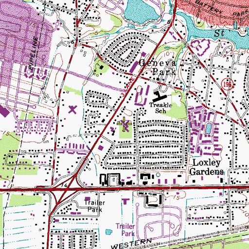 Topographic Map of Carrington Place of Chesapeake, VA