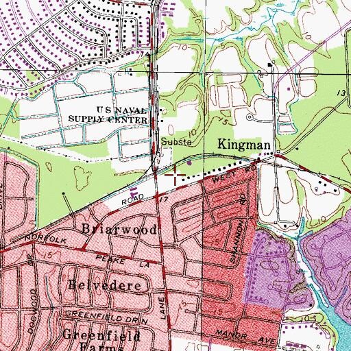 Topographic Map of Churchland House Assisted Living Facility, VA
