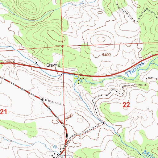 Topographic Map of Mile Creek, CA