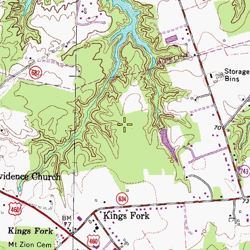 Topographic Map of Lake Prince Woods Assisted Living Facility, VA