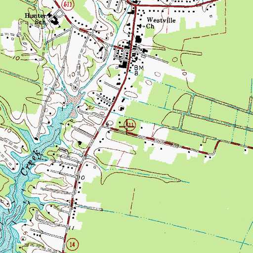 Topographic Map of Riverside Convalescent Center at Mathews, VA