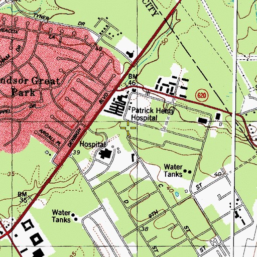 Topographic Map of Saint Francis Nursing Center, VA