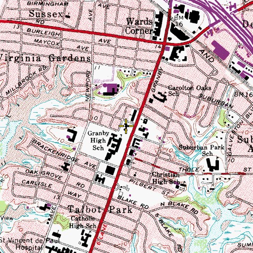 Topographic Map of The Ballentine Assisted Living Facility, VA