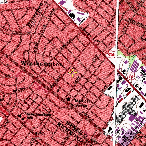 Topographic Map of Healthsouth Rehabilitation Hospital of Virginia, VA