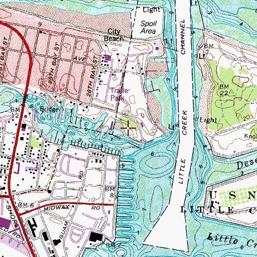 Topographic Map of Bay Point Marina, VA