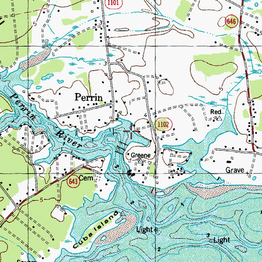 Topographic Map of Crown Pointe Marina, VA