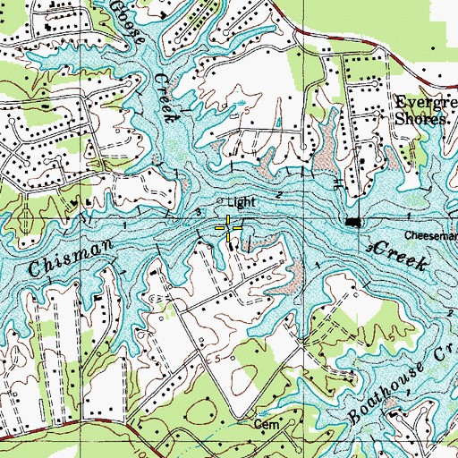 Topographic Map of Dare Marina, VA