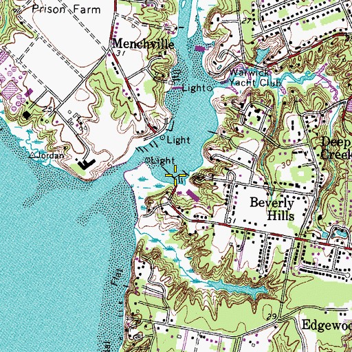 Topographic Map of James River Marina, VA